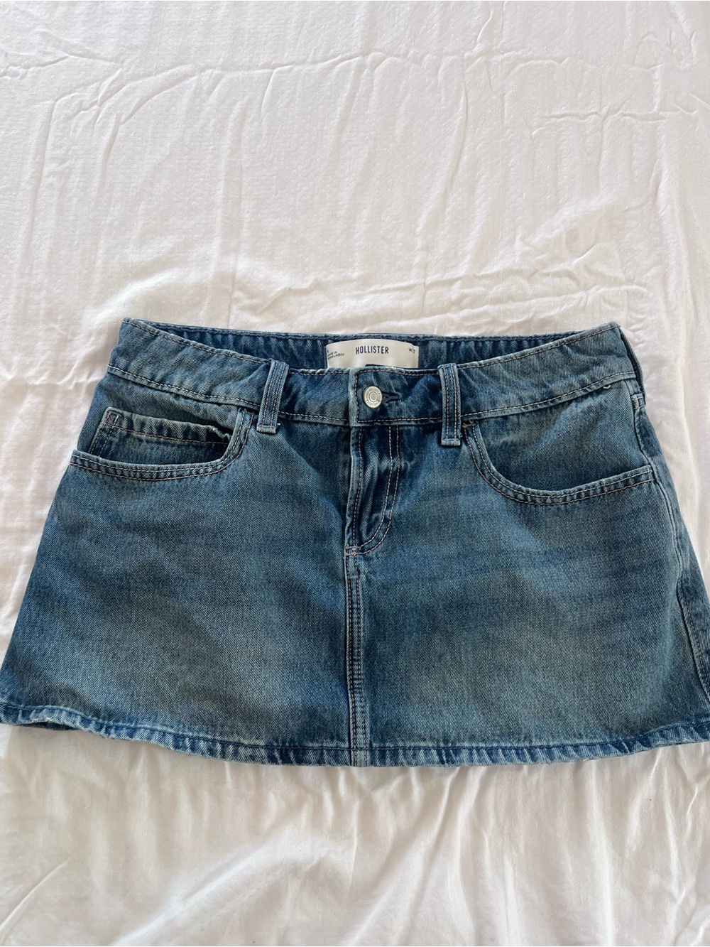 Hollister Medium Blue Denim Mini Skirt W27